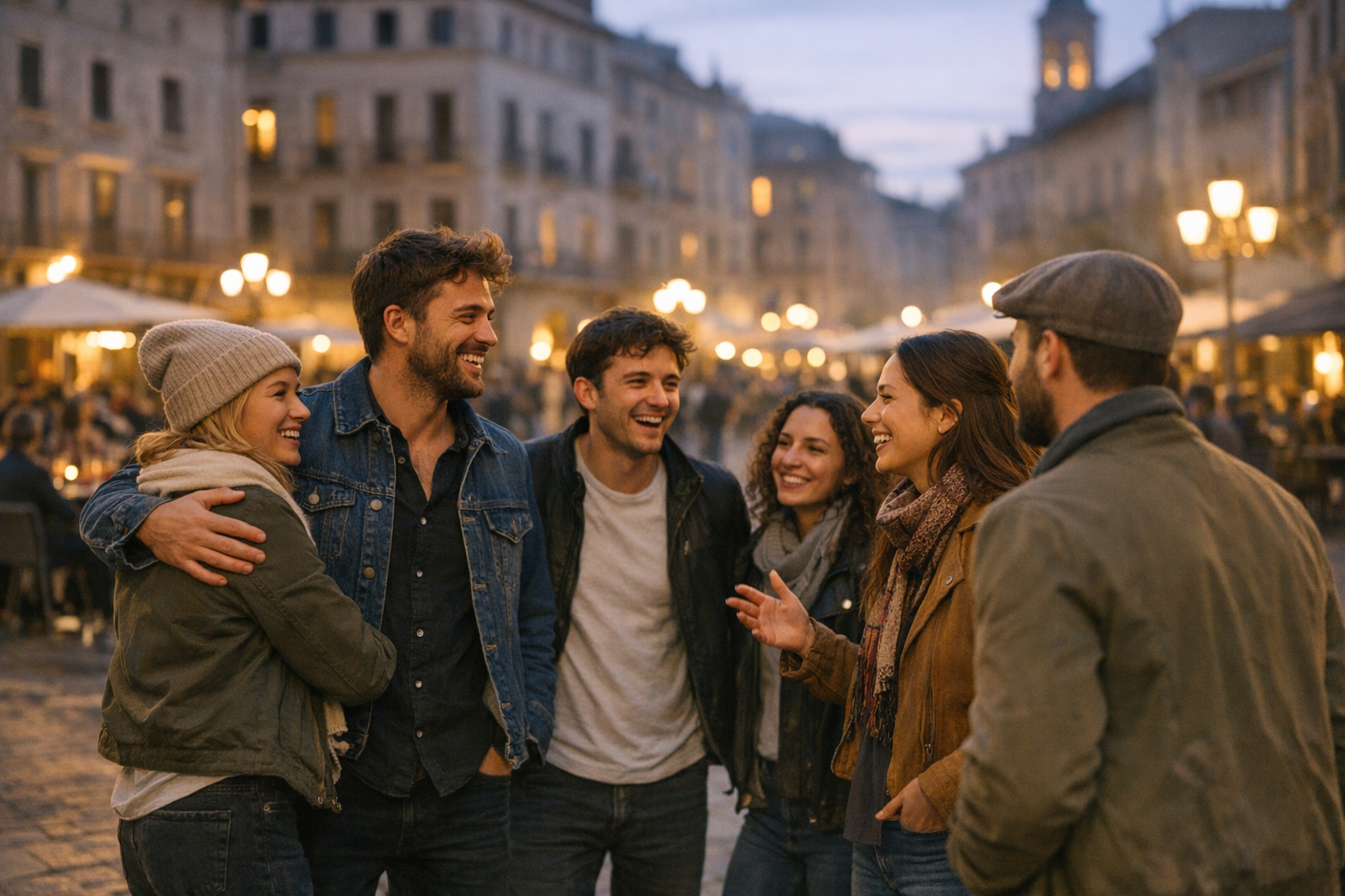 Freunde stoßen spontan zu einem Treffen dazu